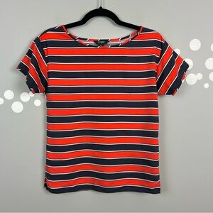 J. Crew Silk Gondola Stripe Short Sleeve Top Size XXS